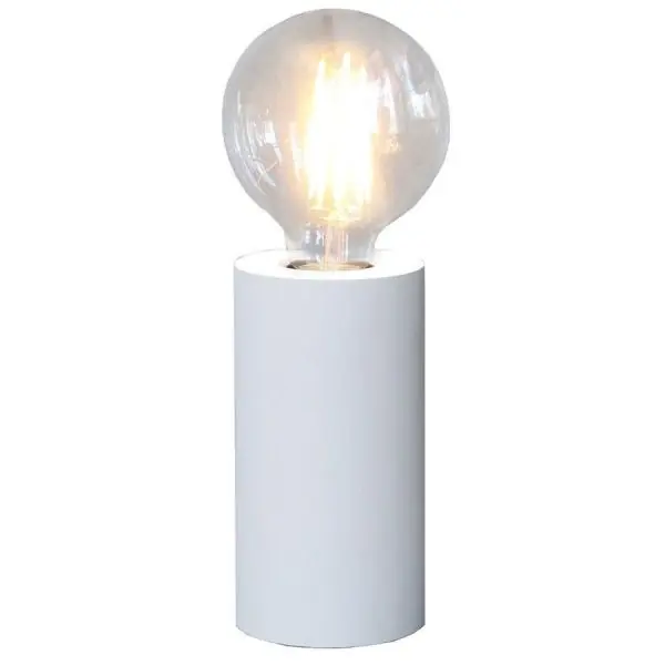 Lampe a poser TUB E27 15cm Blanc