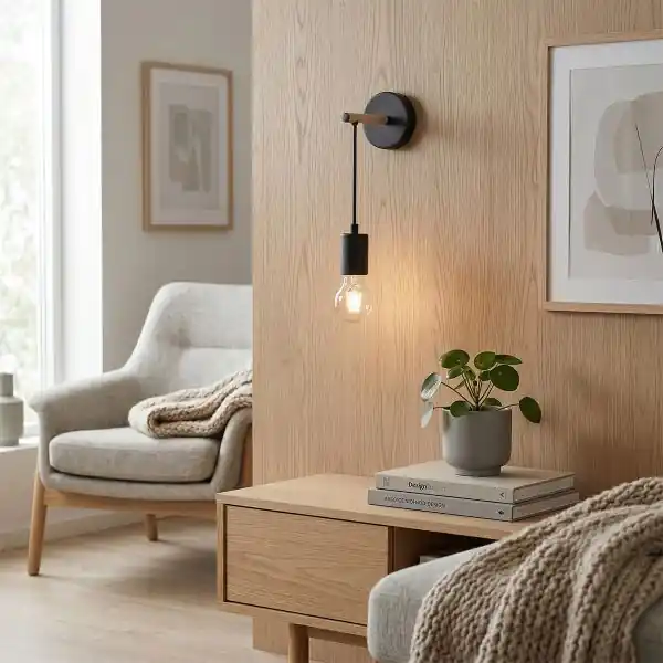 Applique Murale Intérieure E27 UPTON Métal Aspect Bois