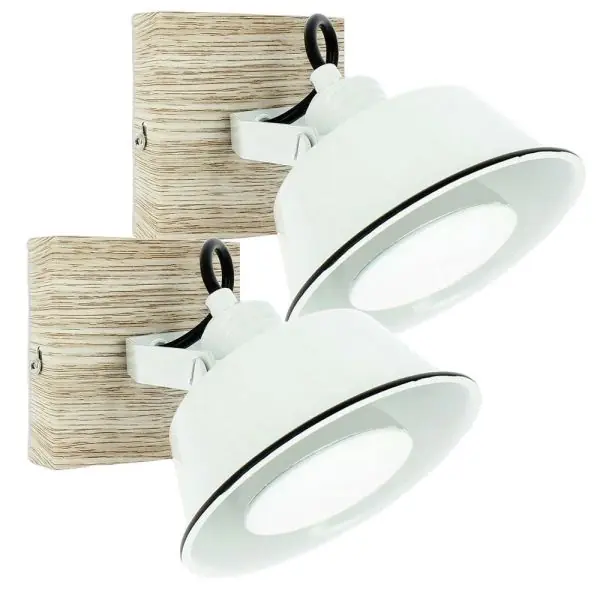 2 appliques murales RIDLEY Blanche avec Ampoule GU10