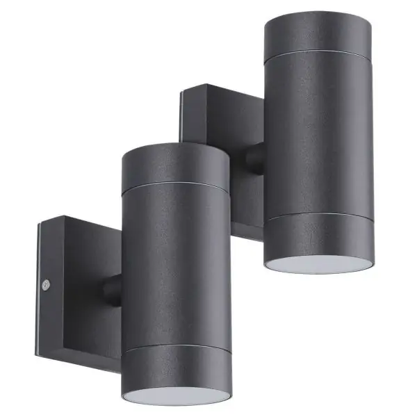 Lot de 2 Appliques noir VENICE Extérieure double faisceau GU10 IP54