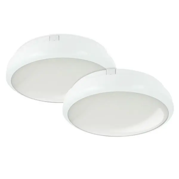 Lot de 2 Grand hublot ou Plafonnier KARA LED Extérieur IP65 Rond 27W Eq 200Watts