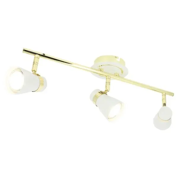 Plafonnier HAMPTON 3 Spots GU10 Blanc Mat Laiton