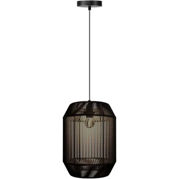 Suspension rétro E27 Cordelette Noir Diamètre 23cm