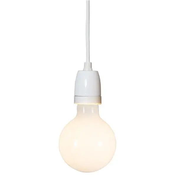 Suspension vintage E27 Blanche avec prise électrique Glaze