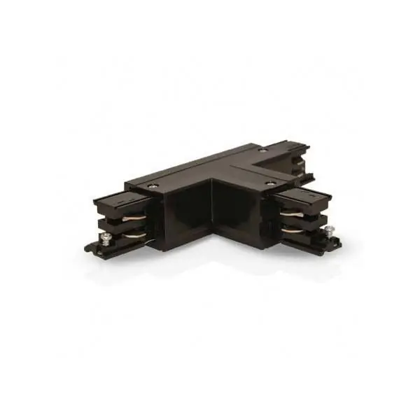 Connecteur Rail Forme T - Noir - Gauche - Interieur