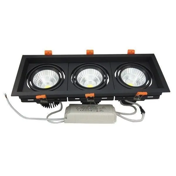 Encastrable plafond Downlight 3X10W Noir 4500K