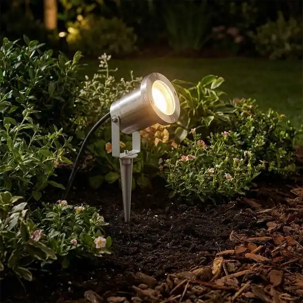 Spot Extérieur Gris aluminium à Piquet pour LED GU10 IP65