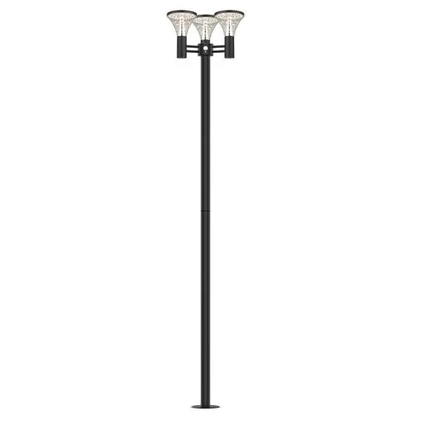 Lampadaire solaire extérieur Benidorm – 3 têtes, 120W, détecteur