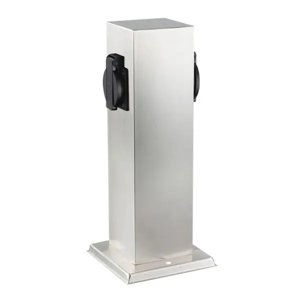 Borne électrique jardin 2 prises IP44 INOX CARLUX