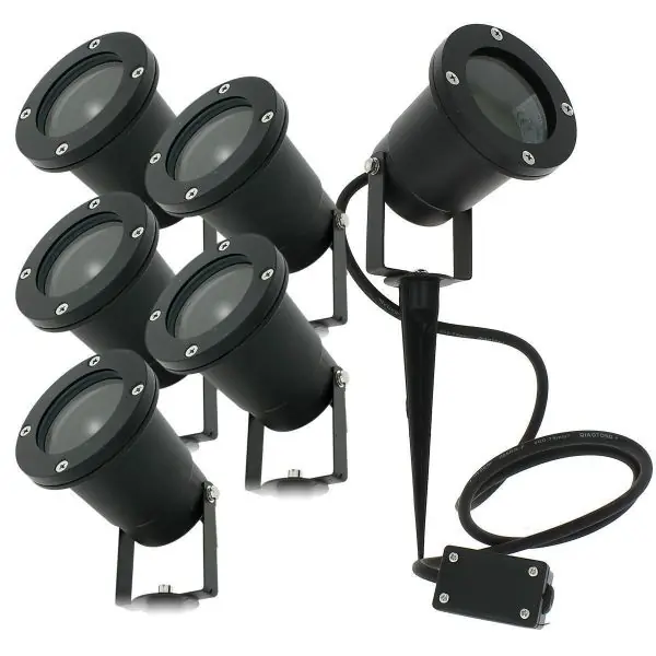 Lot de 6 Spots Extérieurs à Piquet pour LED GU10 Éclairage de Jardin