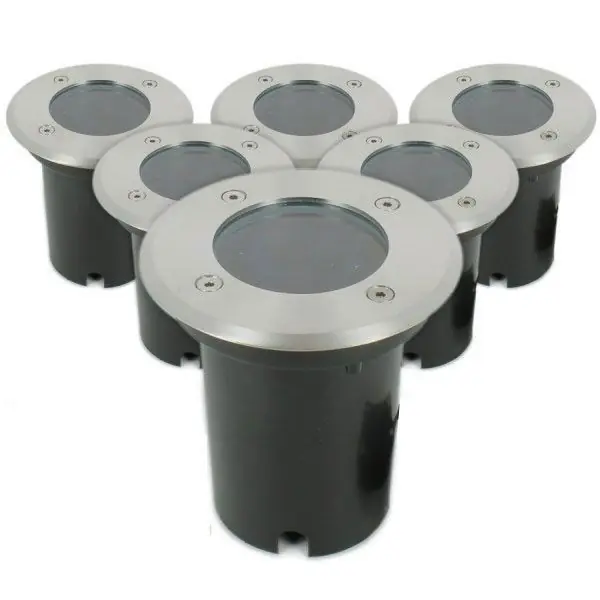 Lot de 6 Spots Encastrable de sol CANYON INOX 304 GU10 IP67