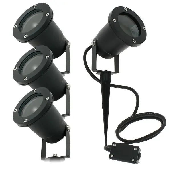 Lot de 4 Spots Piquets Extérieur IP65 pour LED GU10 Éclairage de Jardin GABIN