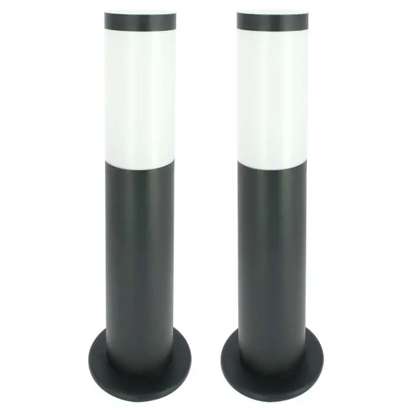 Lot de 2 Bornes extérieures E27 anthracite VALENTE hauteur 45cm