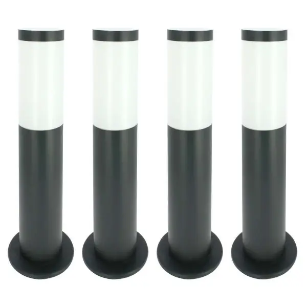 Lot de 4 Bornes extérieures E27 anthracite VALENTE hauteur 45cm