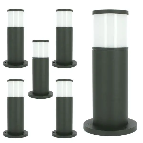 Lot de 6 Bornes extérieures anthracite VERACRUZ hauteur 35cm