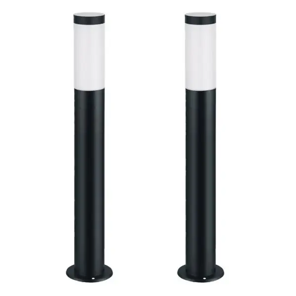 Lot de 2 Bornes de jardin Grande VALENTE anthracite H 80cm E27