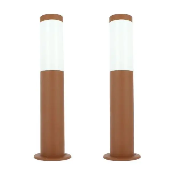 Lot de 2 Bornes extérieures Brun antique VALENTE hauteur 45cm