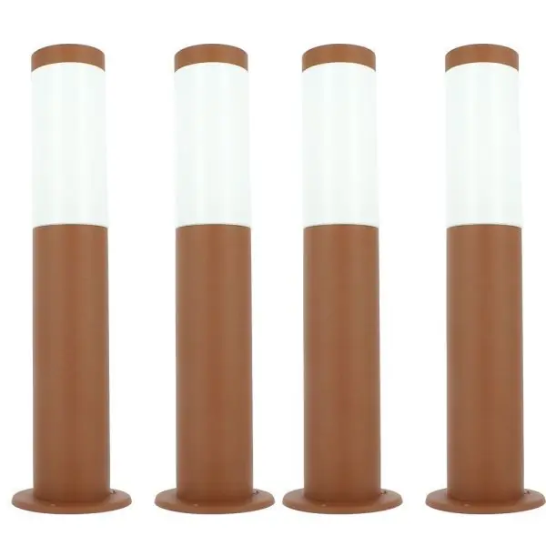 Lot de 4 Bornes extérieures Brun antique VALENTE hauteur 45cm