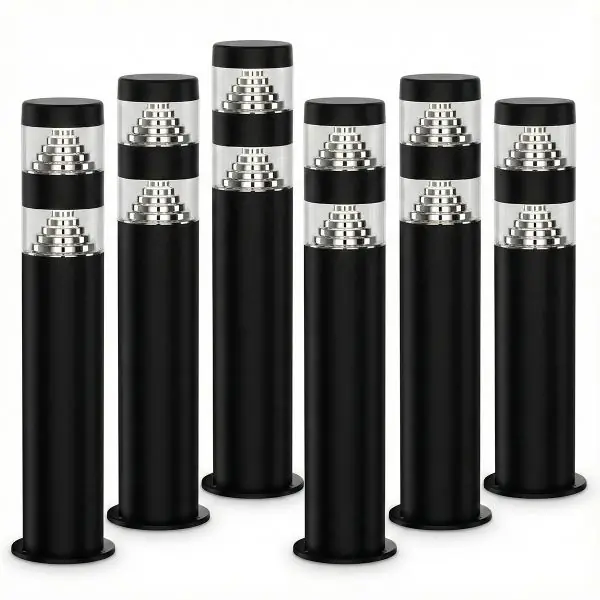 Lot de 6 Bornes de jardin 9W LED Noir 4000k - H40cm