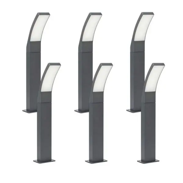 Lot de 6 Bornes de jardin THALI 12W 1260 lumens IP44 H60cm
