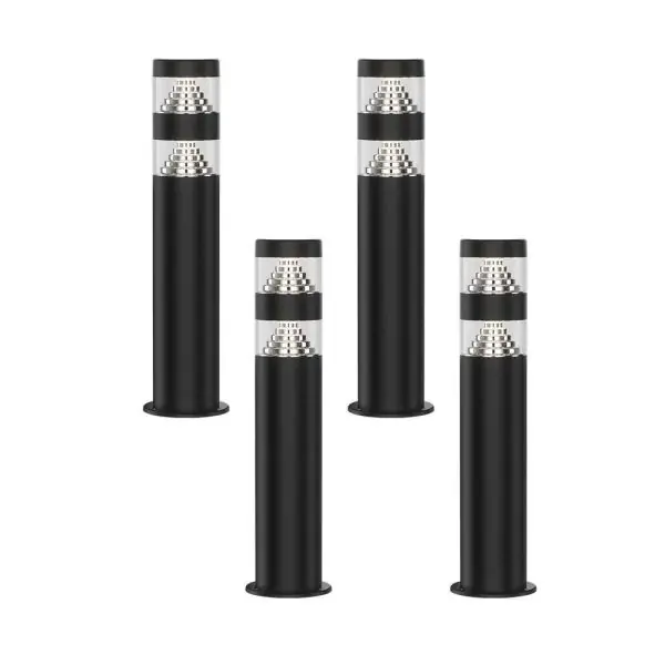 Lot de 4 Bornes pour jardin NORA Noir 9W 4000K - H40cm