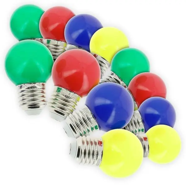 Lot de 12 Ampoules LED E27 Panachées pour Guirlande Guinguette 1W (Eq 20W)