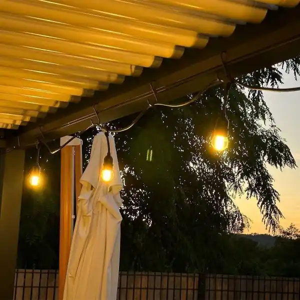 Guirlande Guinguette stalactite 10 Ampoules LED Filament E27 ambrée 10 mètres modulable