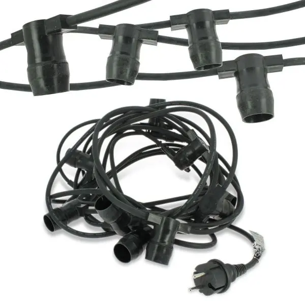 Guirlande Guinguette 10 Culots E27 10 mètres Interconnectable (sans ampoules)