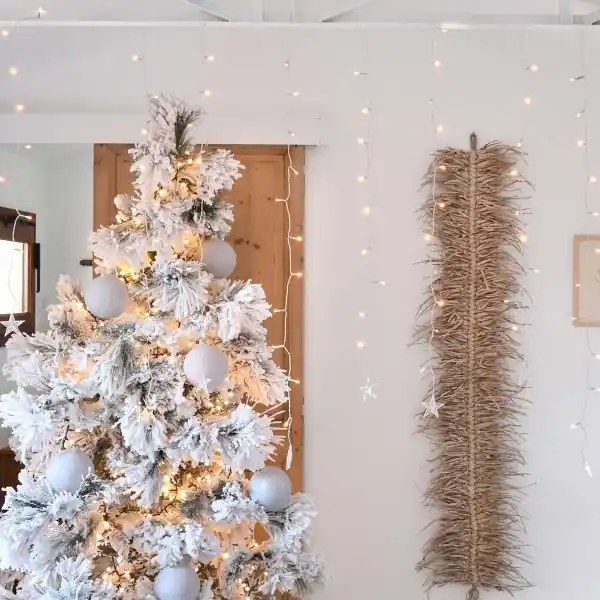 Rideau LED avec décoration étoiles hauteur 120 cm