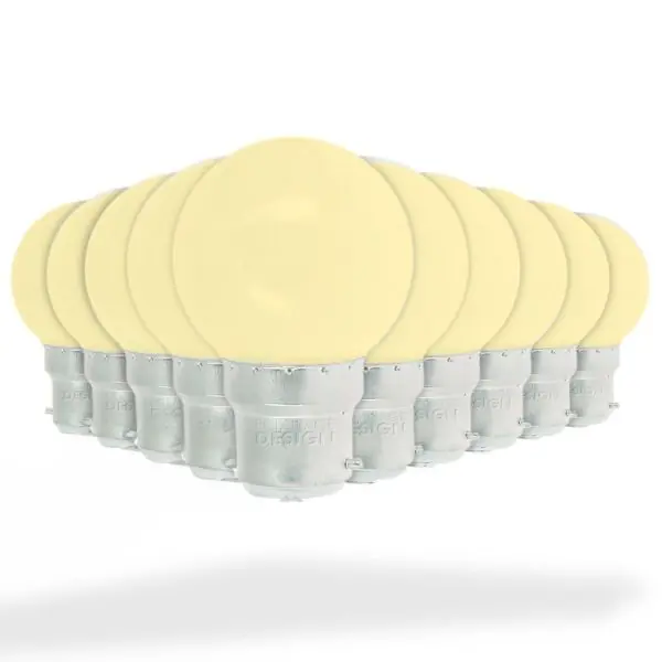 Lot de 10 Ampoules LED B22 pour Guirlande Guinguette 1W (Eq 20W) Jaune
