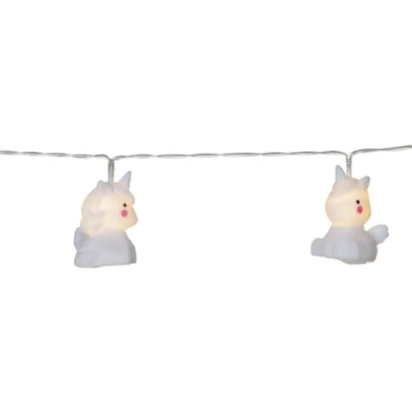 Guirlande de 10 Licornes POLLY Blanches sur Piles