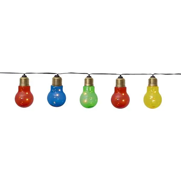 Guirlande décorative 5 ampoules colorées sur piles