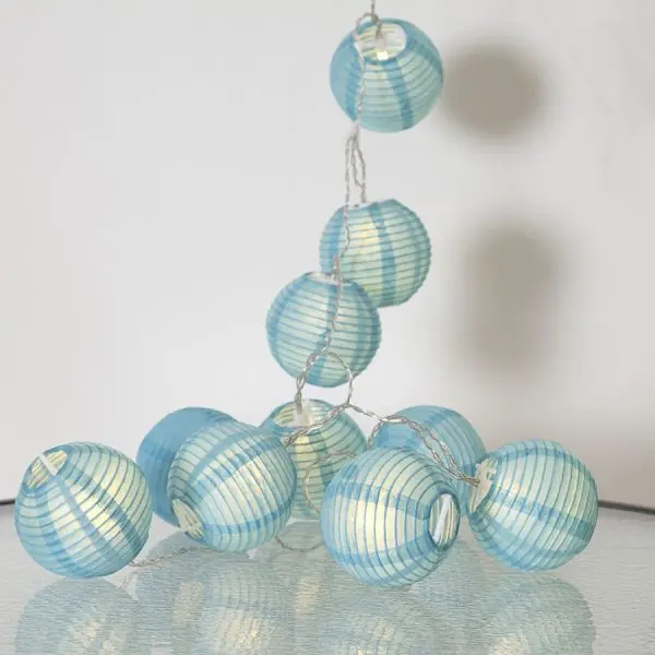 Guirlande lanterne bleue en papier LED