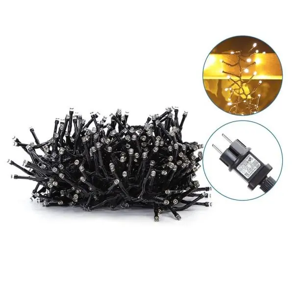 Guirlande extérieur de 5 mètres + 5 mètres de cable 500 LED blanc chaud