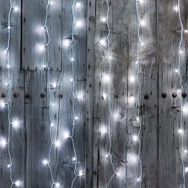 Rideau guirlande lumineuse led 2 mètres effet chute de neige Blanc pur