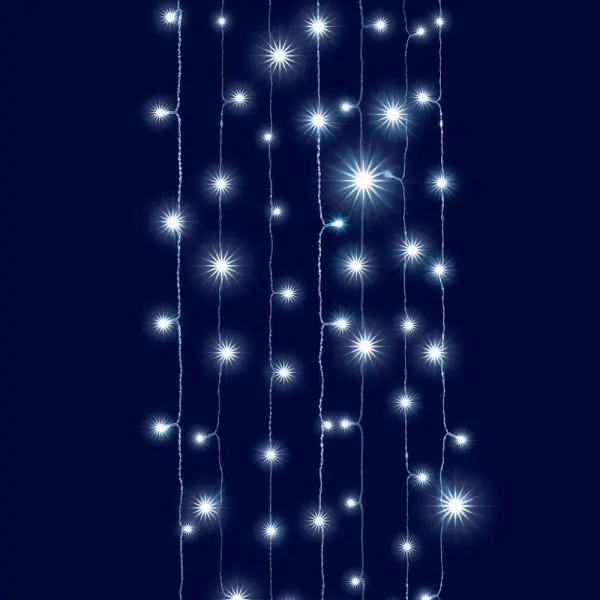 Guirlande rideau effet chute de neige LED Blanc pur - 2m x 2m