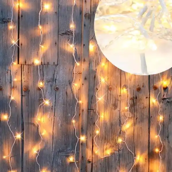 Rideau led scintillant 2 x 2 m 96 LED Blanc Chaud