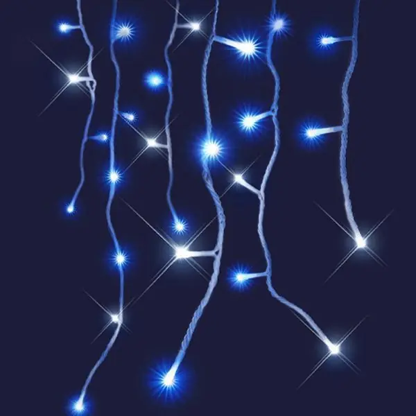 Guirlande stalactite 8m LED bleu + blanc pur