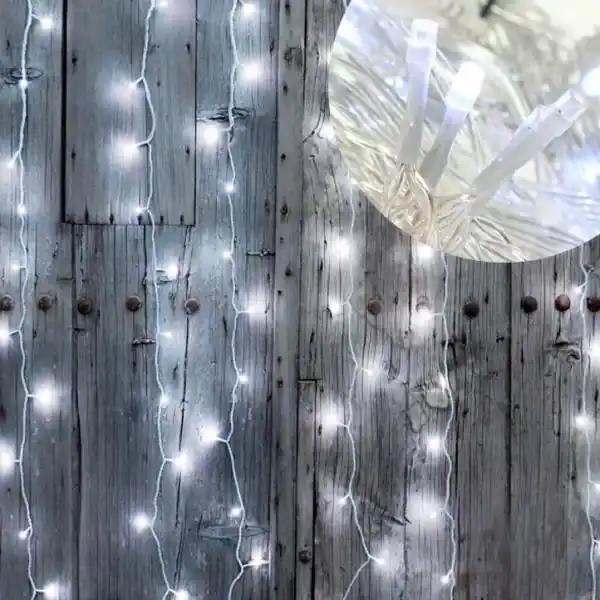 Rideau led scintillant 2 x 2 m 96 LEDS scintillant Blanc pur