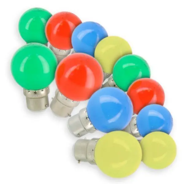 Lot de 12 Ampoules LED B22 Eq 20W Panaché Guirlande guinguette extérieur