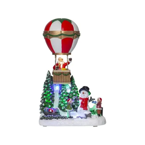 Décoration Père Noel Montgolfière  MERRYVILLE sur piles