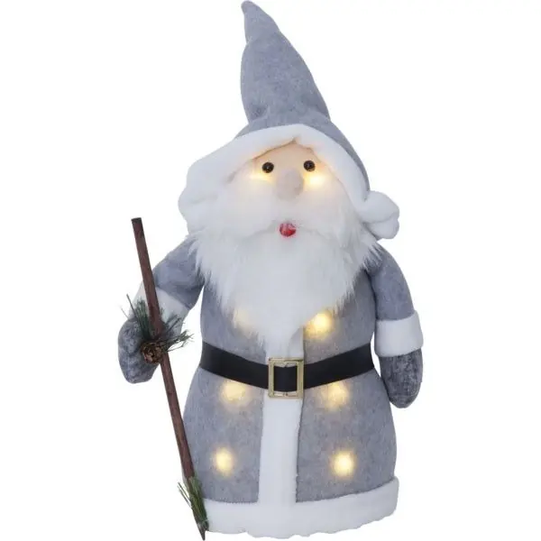 Figurine noel JOYLIGHT Grise sur piles H38cm