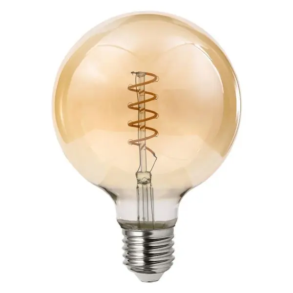 Ampoule LED E27 Globe G95 Filament 4W Vintage Ambrée 2200K