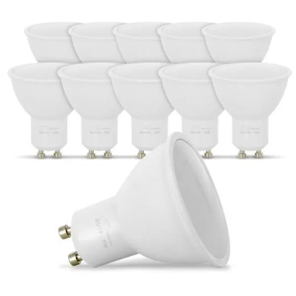 Lot de 10 Ampoules LED GU10 400 Lumens eq. 50W 4000K Blanc Naturel