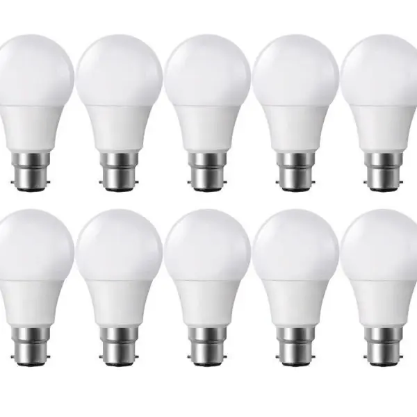 Lot de 10 Ampoules LED B22 806 lumens eq 60W Blanc chaud