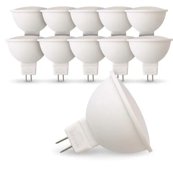 Lot de 10 Ampoules LED GU5.3 MR16 12V 5W Eq 40W