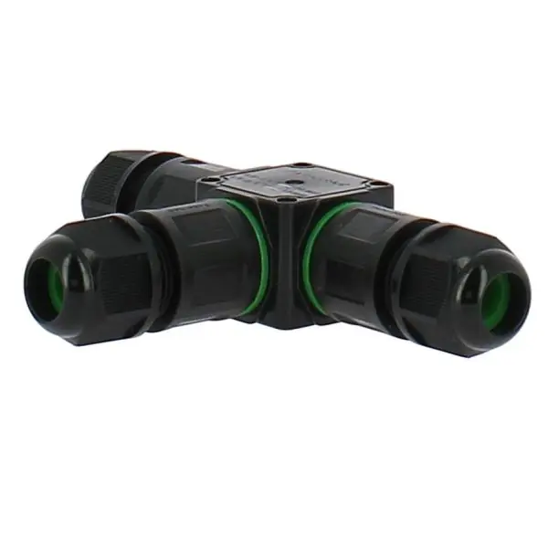 Connecteur Étanche 3 voie Type T noir IP68 3 Fils automatique