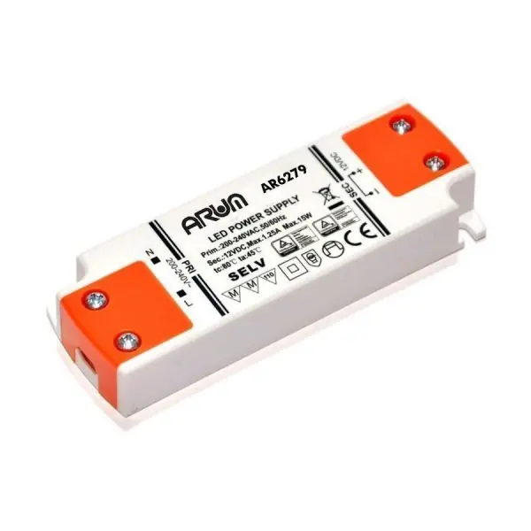 Transformateur LED SELV 15 Watts 220V 12V/DC
