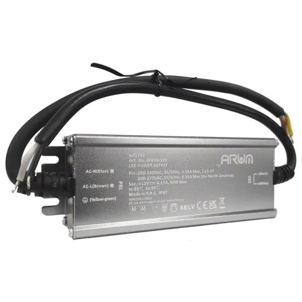 Transformateur LED SELV 50W 220V 12V/DC 4,17A Etanche