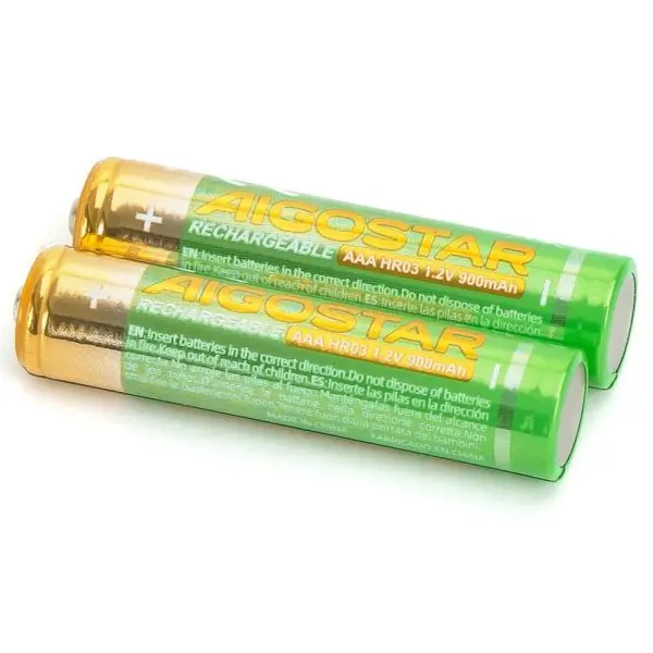 Piles Rechargeables HR03 (AAA) Ni-MH – 900mAh, 1.2V (Lot de 2)